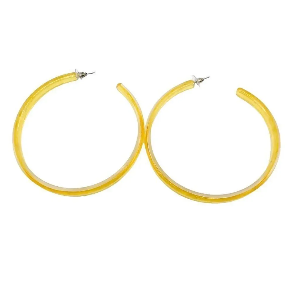 Colorful Large Hoop Earring 3 pairs Statement Acrylic Hoop Earrings